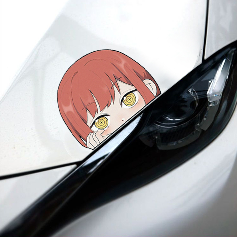 Car Anime Beauty Vinyl Self adhesive Cartoon Creative Car - Temu