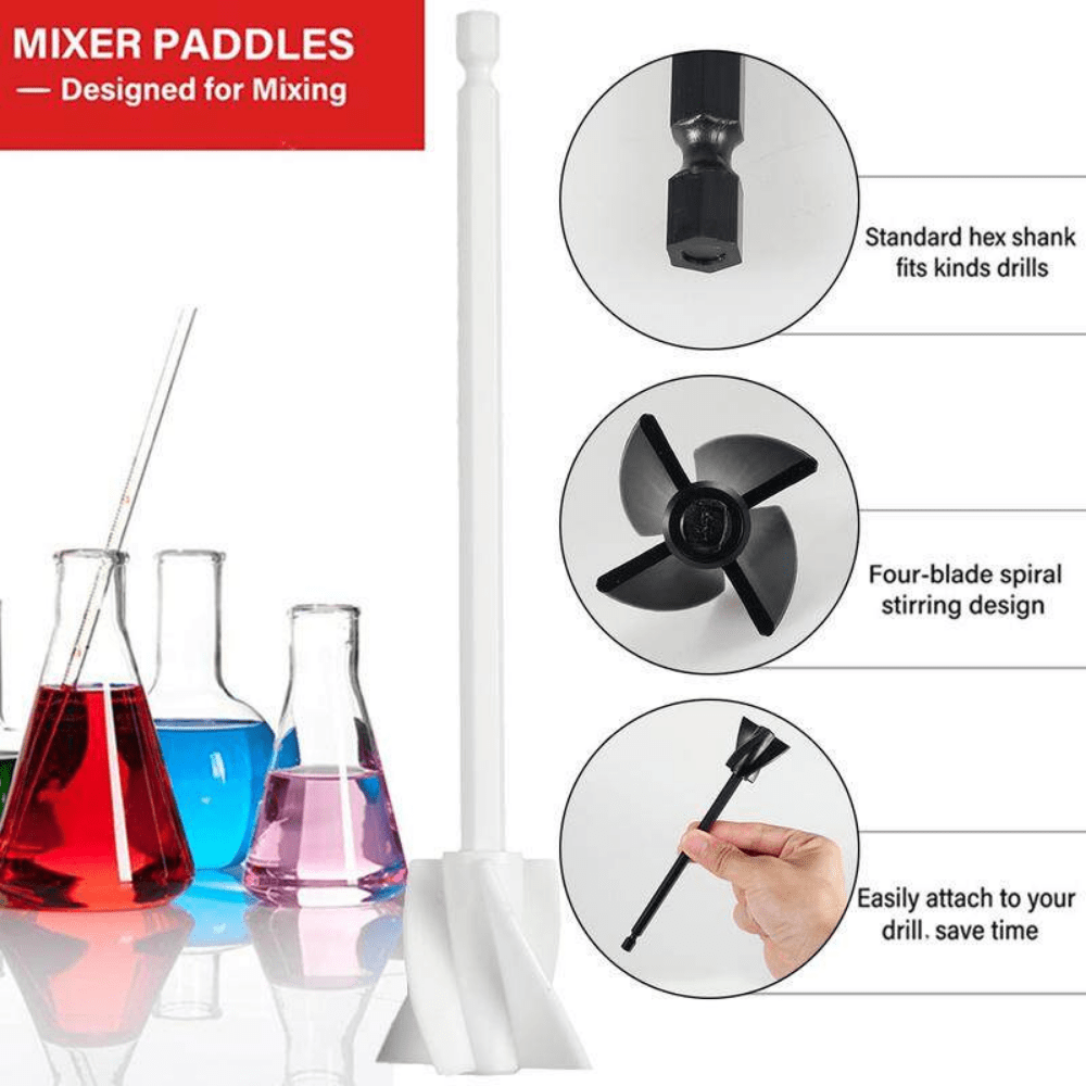 Electric Mixer Rechargeable Powerful Epoxy Mixer Hand- Resin Stirrer With 4  Reusable Mixer Paddle