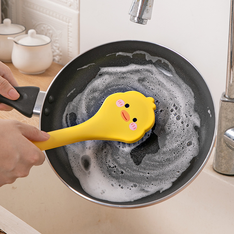 rv cleaning brush cartoon yellow duck plastics hard bristles multifunction plastics brush for rv cleaning supplie kitchen accessories details 5