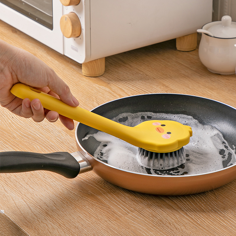 rv cleaning brush cartoon yellow duck plastics hard bristles multifunction plastics brush for rv cleaning supplie kitchen accessories details 6