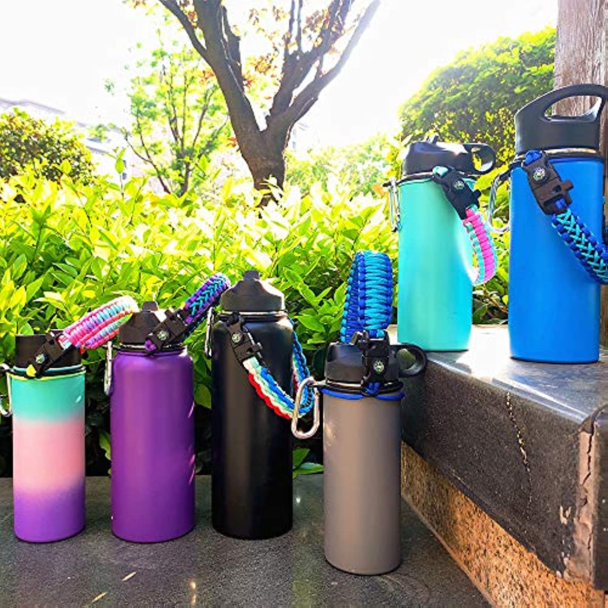 Paracord Handle for Hydro Flask Wide Mouth Water Bottles 12oz - 64oz