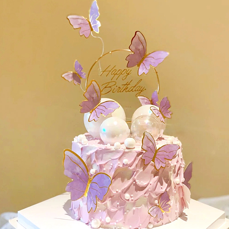 Topos de bolo de borboleta 20 pçs decorações de bolo de borboleta
