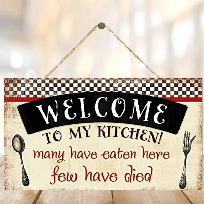 welcome To My Kitchen Farmhouse Funny Kitchen Quotes Wooden Wall