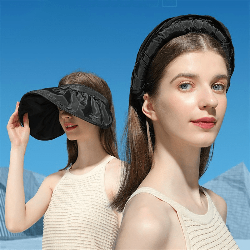 Solid Color Foldable Scallop Hat Large Brim Sun Protection Summer Empty Top  Hat Rolled Up As A Headband For Outdoor Beach Cycling Fishing Traveling  Womens Hats, Today's Best Daily Deals