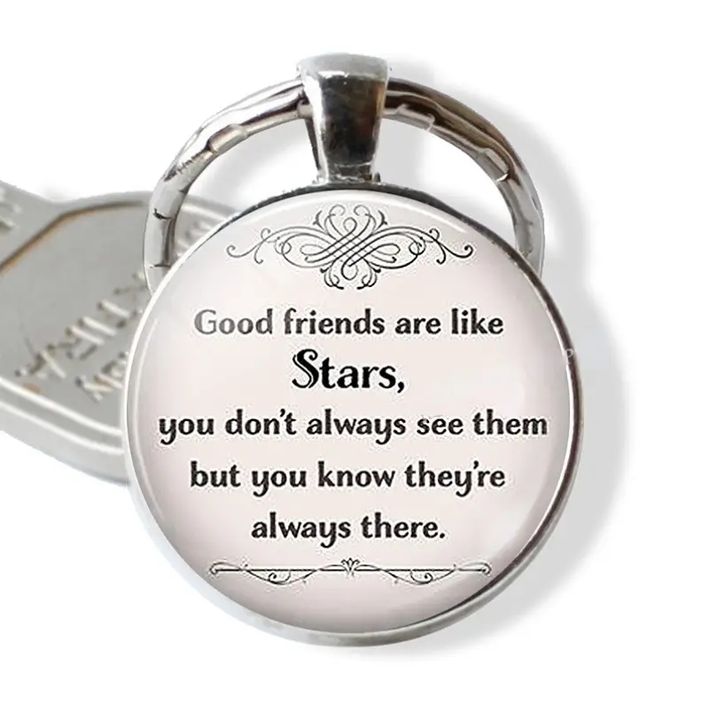 Gemstone Keychain Good Friends Are Like Stars Friendship Bag - Temu ...