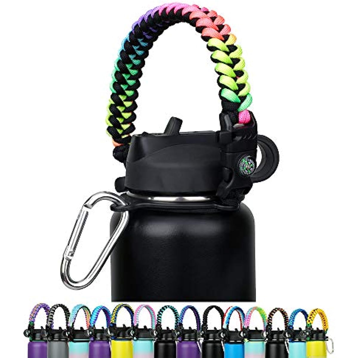 Water Bottle Paracord Handle For Insulated Cup Wide Mouth - Temu