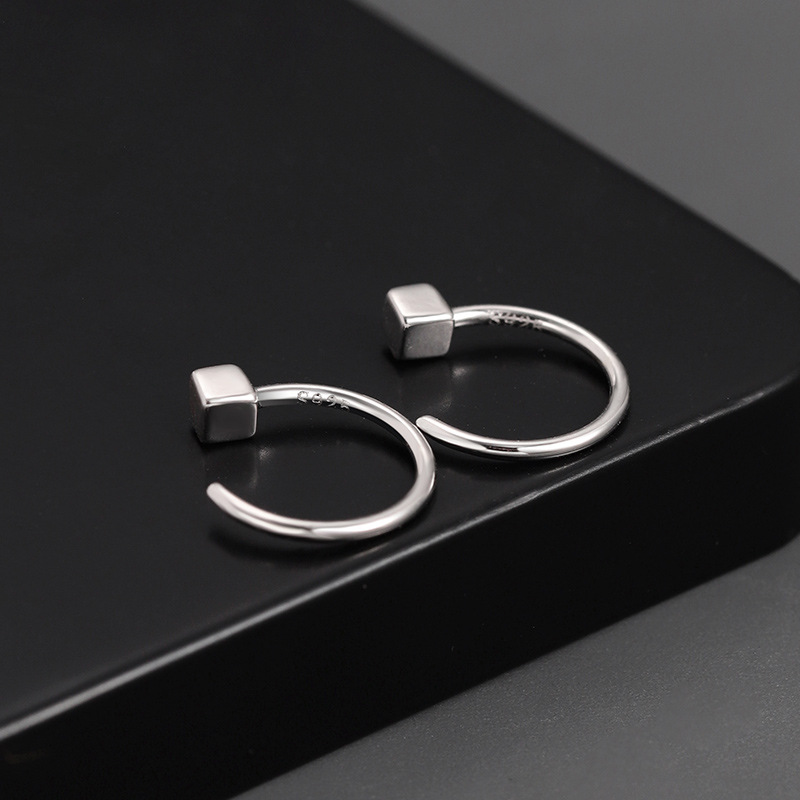 Men's Square Ear Hook Earrings, Unisex Style