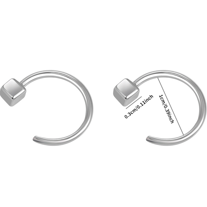 Men's Square Ear Hook Earrings, Unisex Style