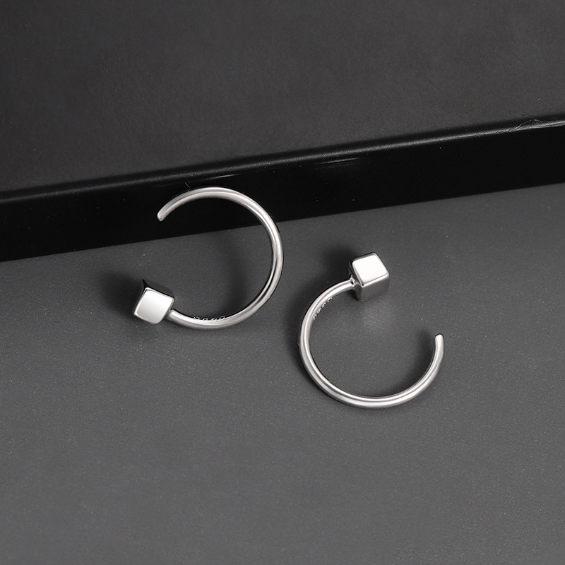 Men's Square Ear Hook Earrings, Unisex Style