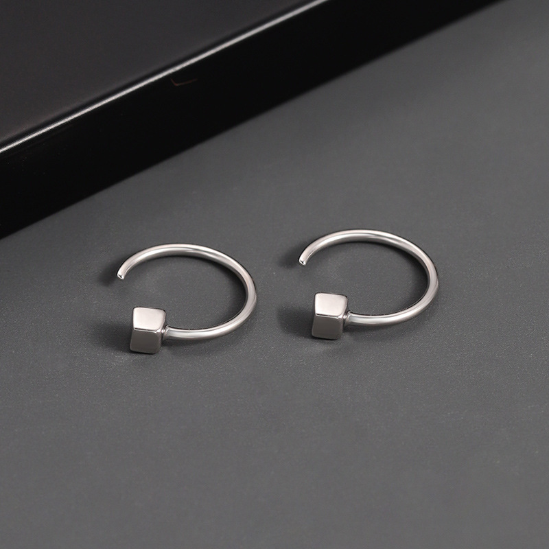 Men's Square Ear Hook Earrings, Unisex Style