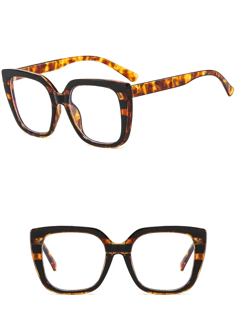 cat eye clear lens fashion sunglasses for women men color block square frame glasses vintage anti blue light eyewear details 8