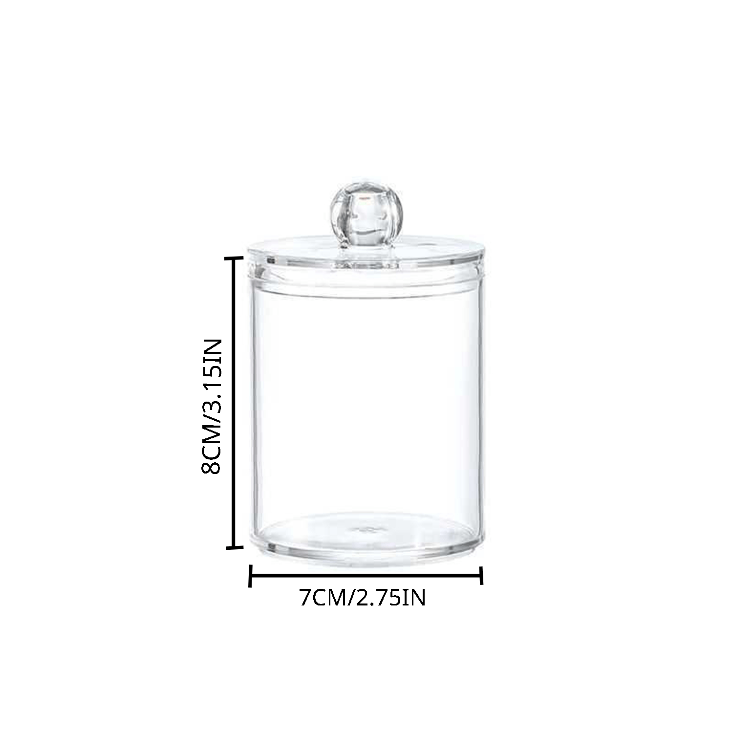 Heldig 1pcs Qtip Holder Dispenser for Cotton Ball, Cotton Swab, Cotton  Round Pads, Floss - 3 Oz Clear Plastic Apothecary Jar for Bathroom Canister  Storage Organization, Vanity Makeup OrganizerB 