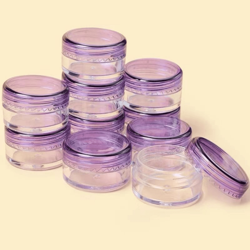 10pcs Nail Art Storage Jars Plastic Cosmetic Sample Containers for Beads  Jewelry