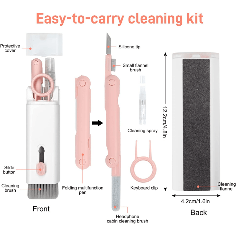 7 In 1 Computer Keyboard Cleaner Brush Kit Earphone Cleaning Pen Compatible  Headset Phone Keycap Cleaning