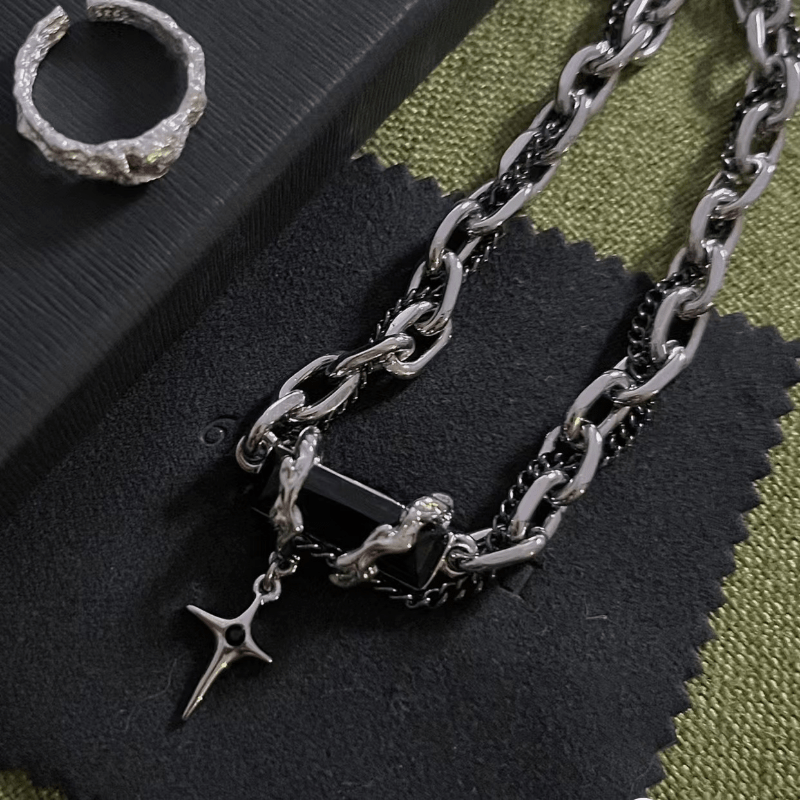 chrome hearts cross necklace - Gem