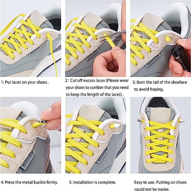 Elastic No Tie Shoe Laces Tieless Shoelaces For Adults and Kids Heavy Duty  Shoe Strings for Sneakers