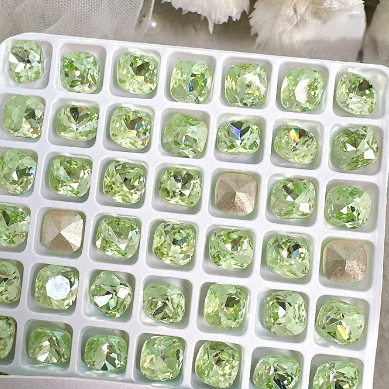 Multi Shapes 3d Flat Back Nail Rhinestones green Nail Gems - Temu