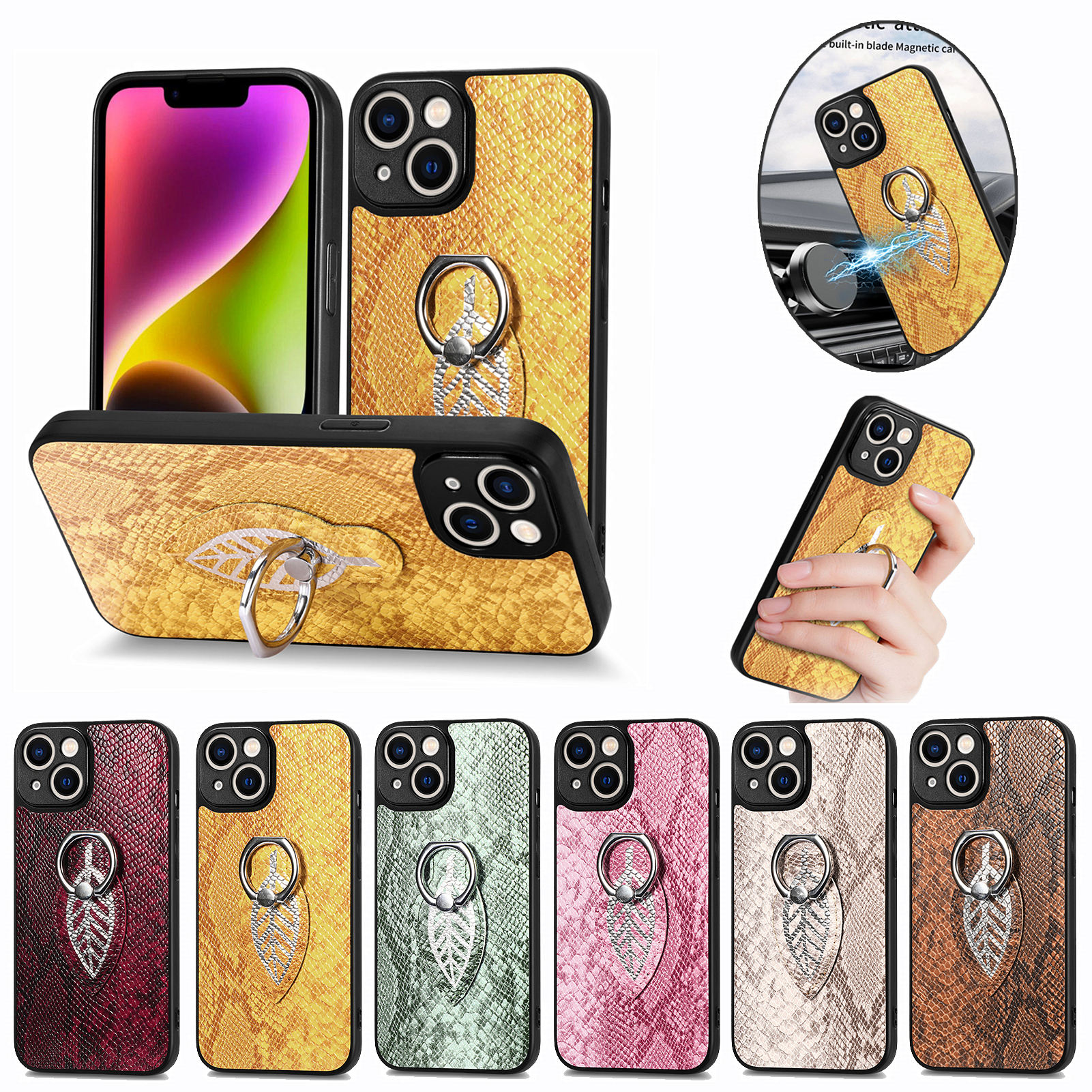 Luxury Leopard Phone Case for Samsung Galaxy S23 Ultra Note 20 10 9 S22  Plus S21 FE 5G S20 S10 Ring Holder Shockproof Back Cover