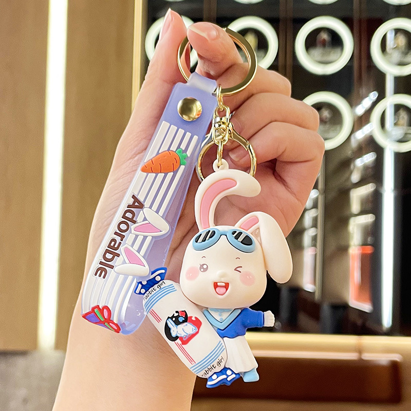 Cute Cartoon Resin Love Rabbit Key Ring Cute Creative Exquisite