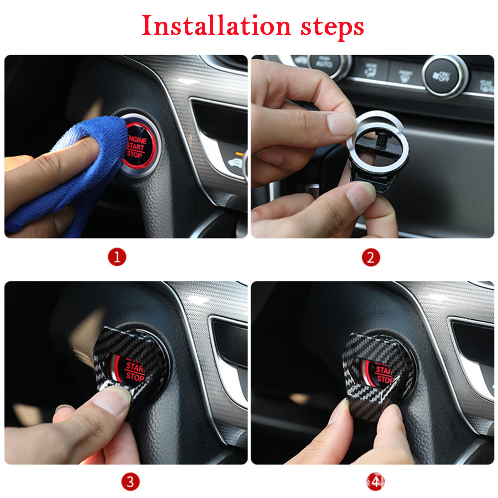Zinklegierung Auto Startknopf Schutzhülle Universal Auto Schlüsselkappe  Dekorative Abdeckung Push Start Auto