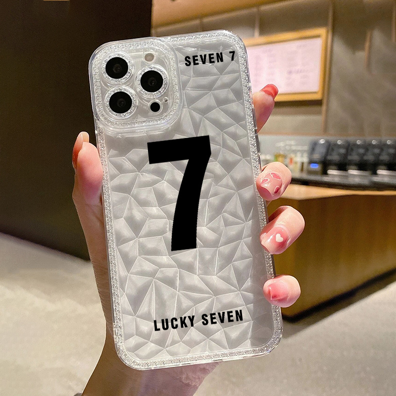 TZ50297 Lucky 7 Pattern Print Transparent Silicone Protective Phone Case Anti Fall Protective Phone Case For Iphone 14 13 12 11 XS XR X 7 8 6s Mini Pl