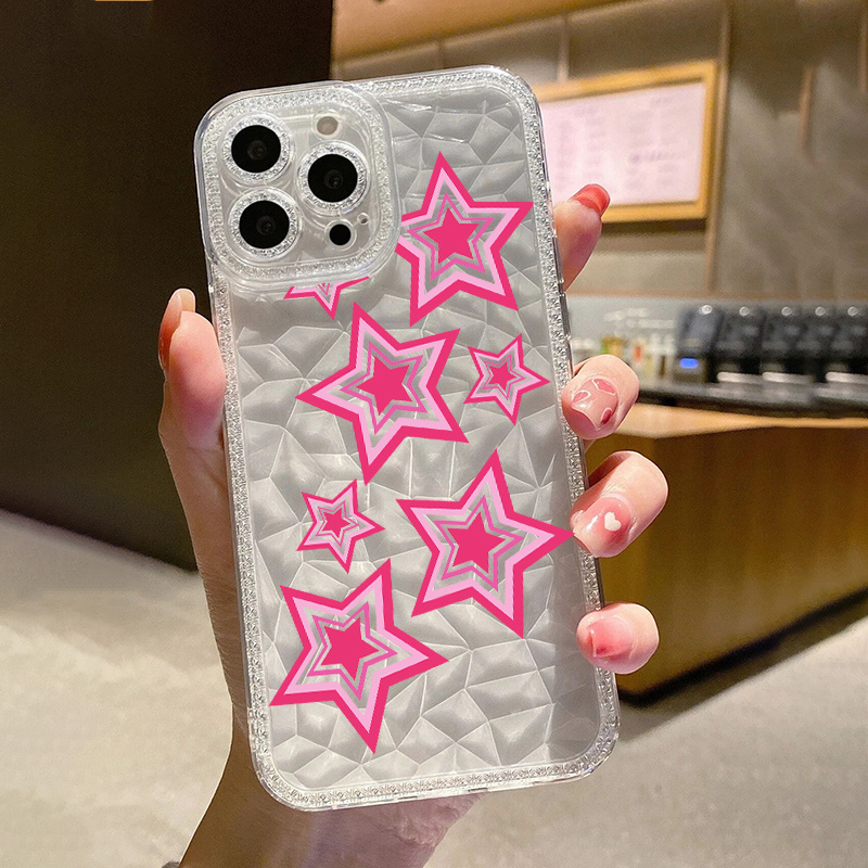 

Red Star Pattern Print Transparent Silicone Phone Case - Anti-fall Protection For Iphone 14 13 12 11 Xs Xr X 7 8 6s Mini Plus Pro Max Se - Perfect Gift For Birthdays, Easter, Boys & Girlfriends!