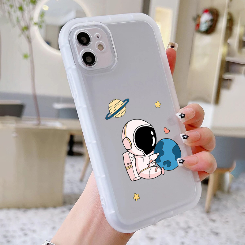 Animated Astronaut Clear Soft Silicone Phone Case - Temu