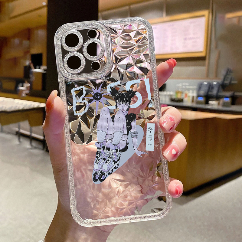 TZ4847 Skateboarding Girl Pattern Print Transparent Silicone Protective  Phone Case Anti-Fall Protective Phone Case For Iphone 14 13 12 11 XS XR X 7  8 