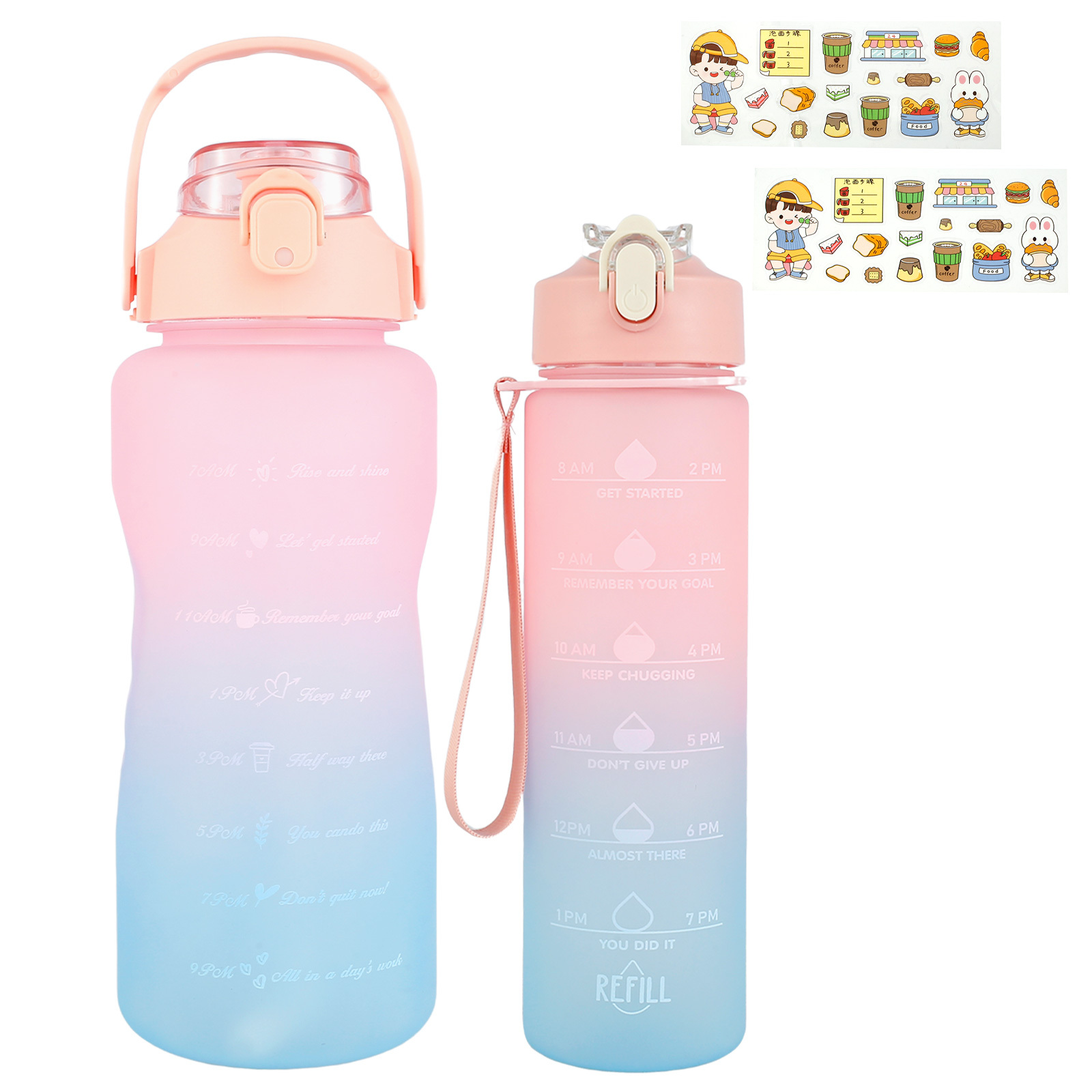 Water Bottles 30oz Motivational Water Bottle with Time Marker for Women Men  Insulated Water Bottle for Outdoor Sport(Blue Yellow Pink) 