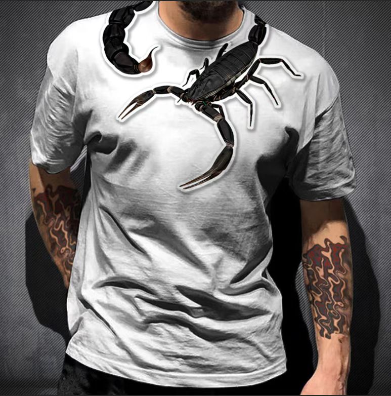 Vintage Animal T-shirt For Mens Tiger/scorpion Print Tops Tees 3D