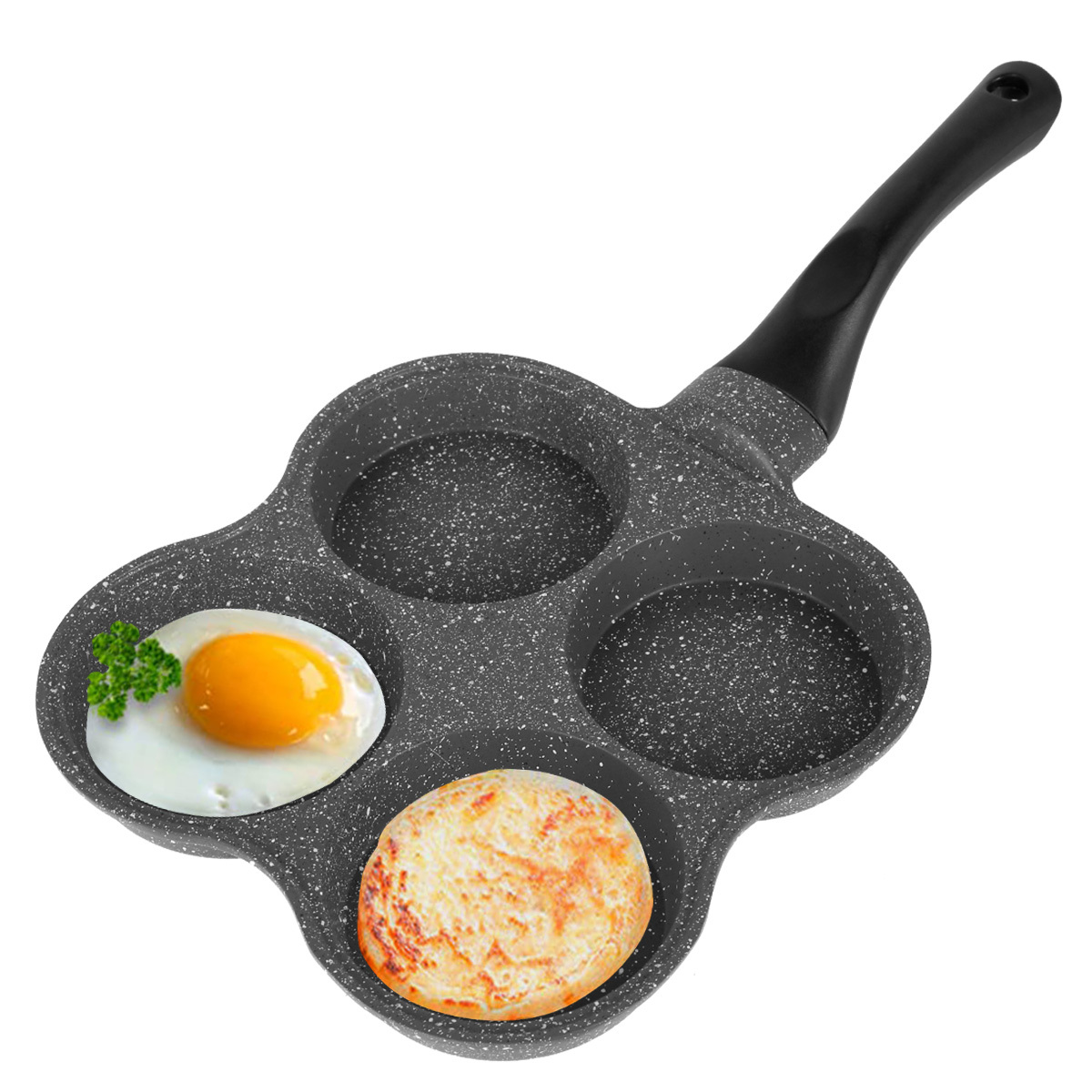 Egg Frying Pan - 7 Hole Non Stick Omelette Pan,Easy Clean Multi Egg Cooking  Pan Aluminum Egg Pan Skillet for Breakfast Sandwiches Meat Pan,Compatible