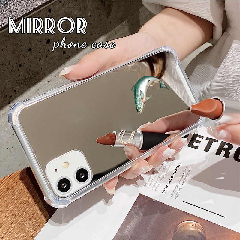 Fish Mirror Design Mobile Phone Case Iphone 14 13 12 - Temu Australia