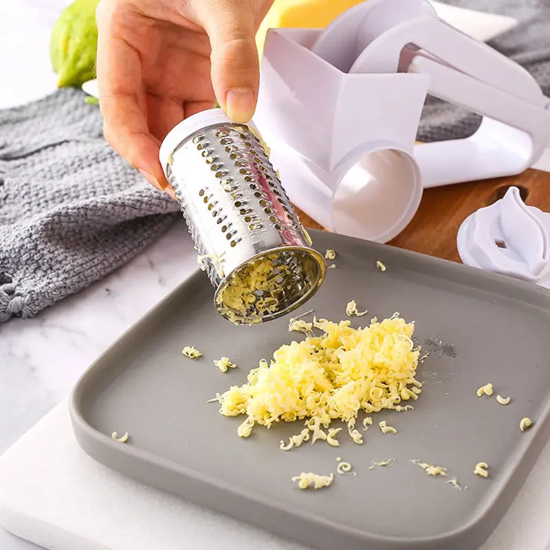 Stainless Steel Rotary Cheese Grater With Handle Perfect For - Temu