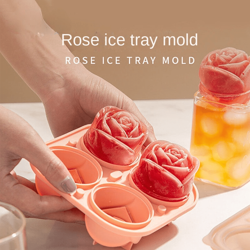 3d Rose Ice Cube Mold Square Round Simulation 100% Food - Temu