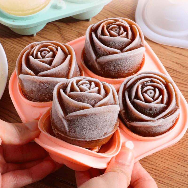 Rose Flower Shape Ice Cube Mold Perfect For Making Beautiful - Temu