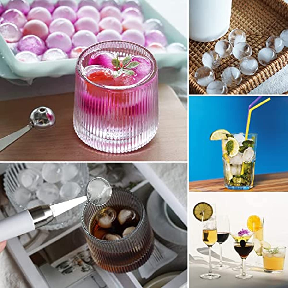 Ice Cube Trays For Freezer, Ice Ball Maker Mold Mini circle Round Ice Cube  Mold with Lid 1.2in X 66PCS for Cocktail Whiskey Tea Coffee (Pink)