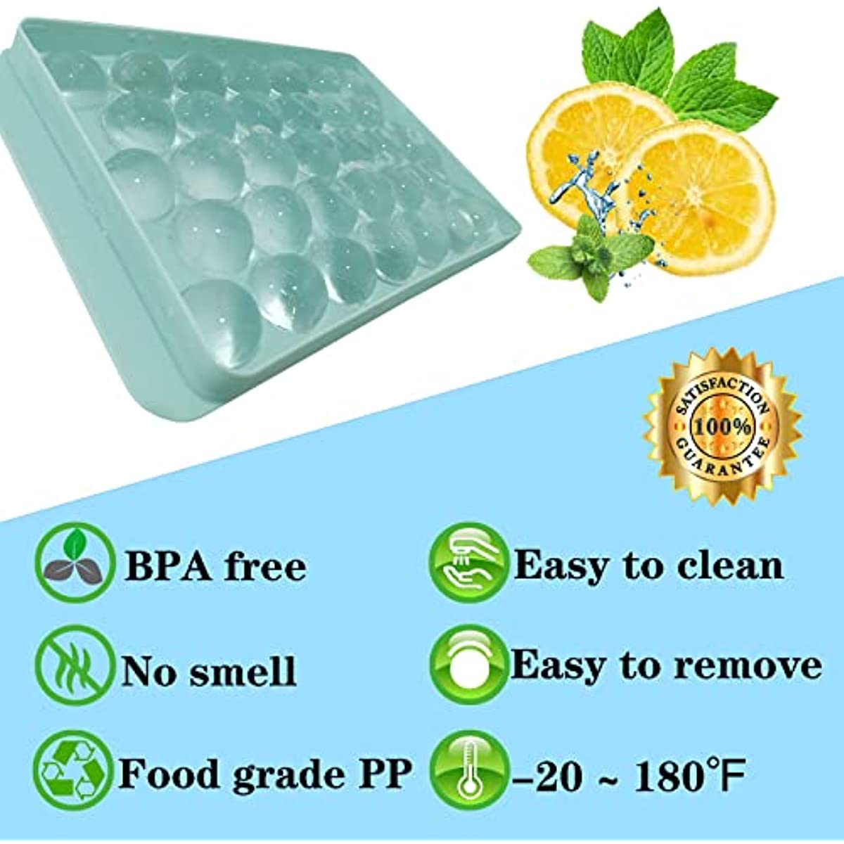 Round Silicone Ice Cube Mold Ball Maker Customized Whisky Reusable Trays  Bpa Free Ice Mould With Removable Lids Mold Ball