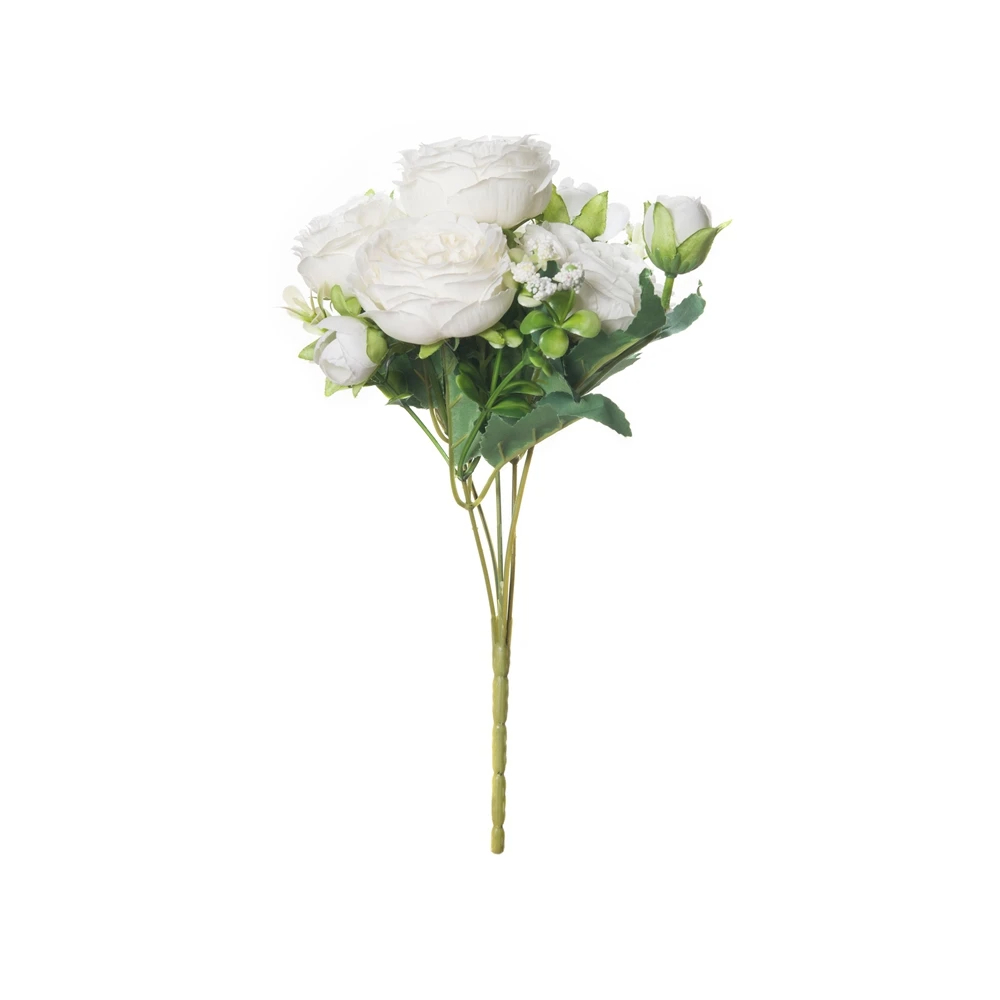 Rose bianche Fiori artificiali Peonies Matrimonio Vasi decorativi per  l'arredamento della casa Sposa Bouquet Schiuma Regali artigianali Piante  finte