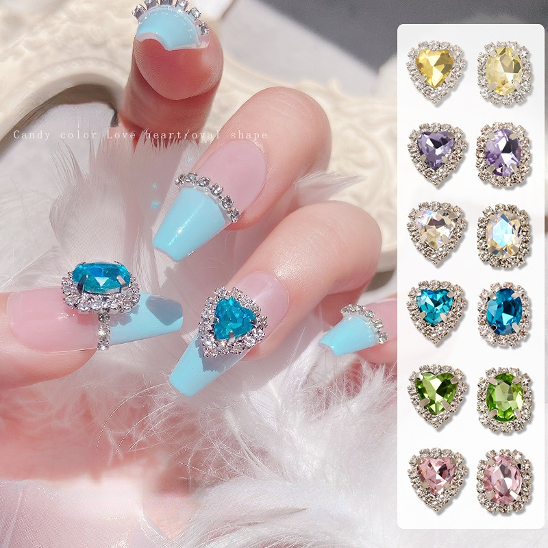 10 Pcs 3D Nails Art Rhinestones Luxury Shiny Nail Diamonds Rhinestones  Metal Nail Jewels For Alloy Nail Decorations