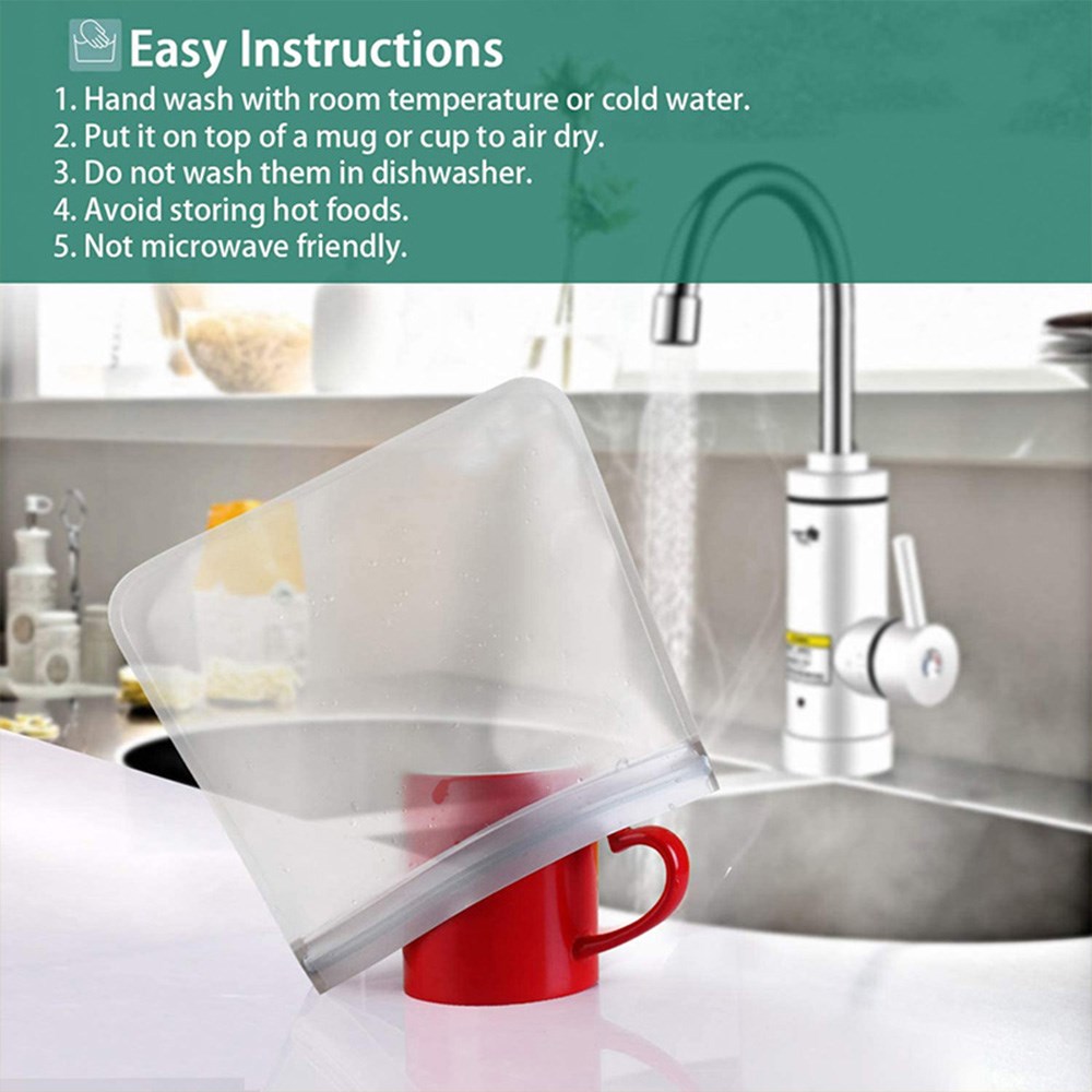 Eva Food Storage Pouches, Reusable Leak Proof Fresh-keeping