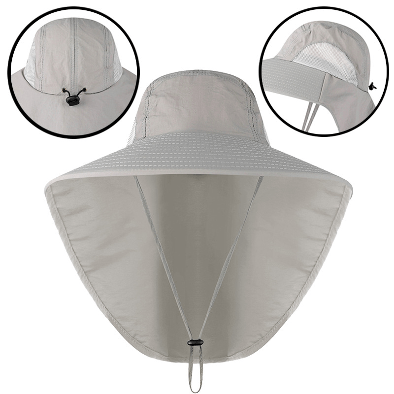 Stay Protected In Style: Unisex Wide Brim Neck Flap Bucket - Temu