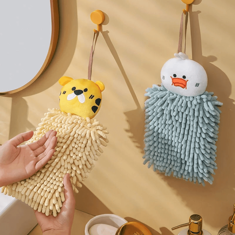 Chenille Hand Towels Kitchen Bathroom Hand Towel with Hanging Loops Quick  Dry Soft Absorbent Microfiber Towels Animal Hedgehog