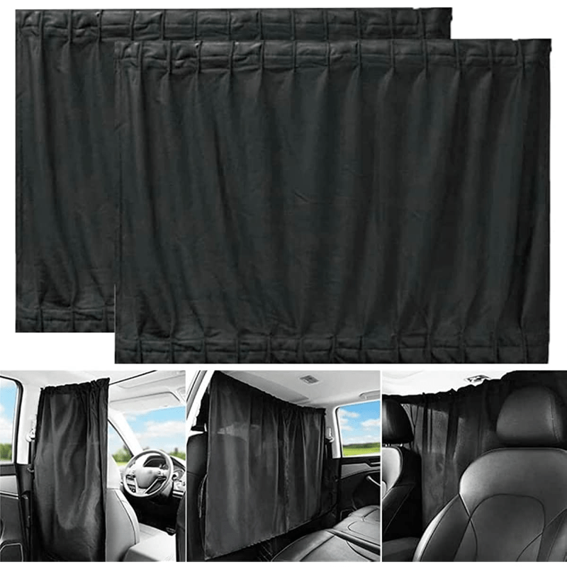1 Set Of Car Front And Rear Row Partition Curtains (Pack Of 2)