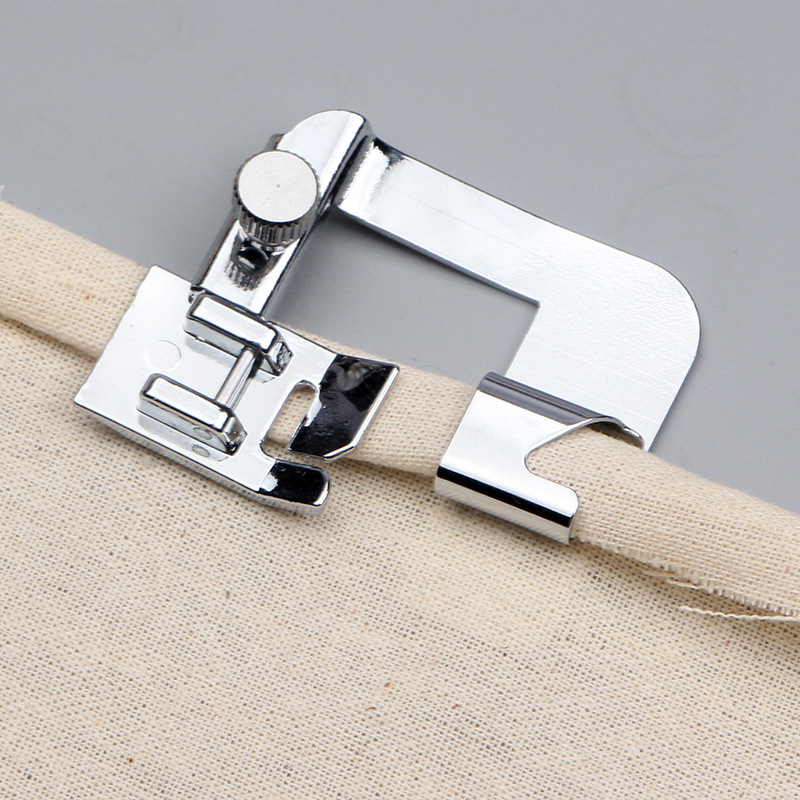 Naierhg 1Pc Rolled Hem Foot for Brother Janome Singer Silver Color Bernet  Sewing Machine 