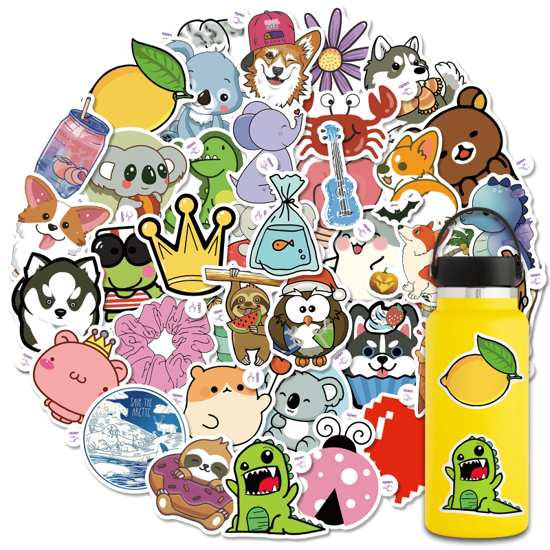 Beverage Stickers for Laptop Computer (50 PCS),Gift for Teens Adults Girl,Waterproof Aesthetic Kawaii Cartoon Drink Stickers for Water Bottle