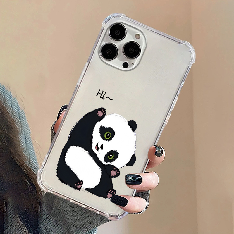 

Panda Transparent Anti-impact Cover For Iphone 14, 13, 12, 11 Pro Max, Xs Max, X, Xr, 8, 7, 6, 6s Mini