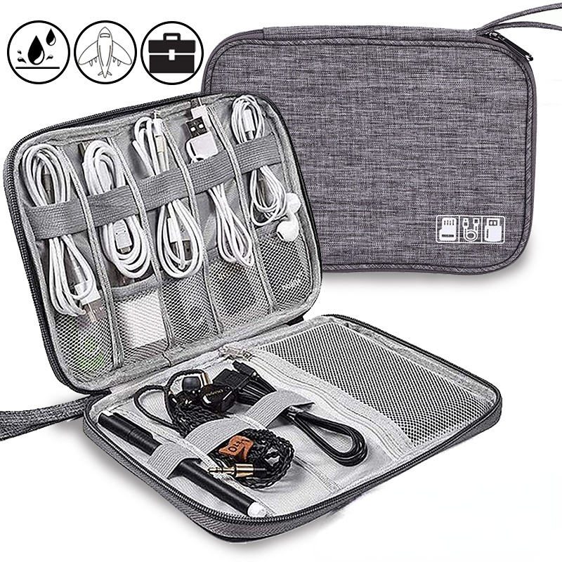 

Simple Portable Zipper Storage Bag, Lightweight Data Cable Organizer, Travel Bag