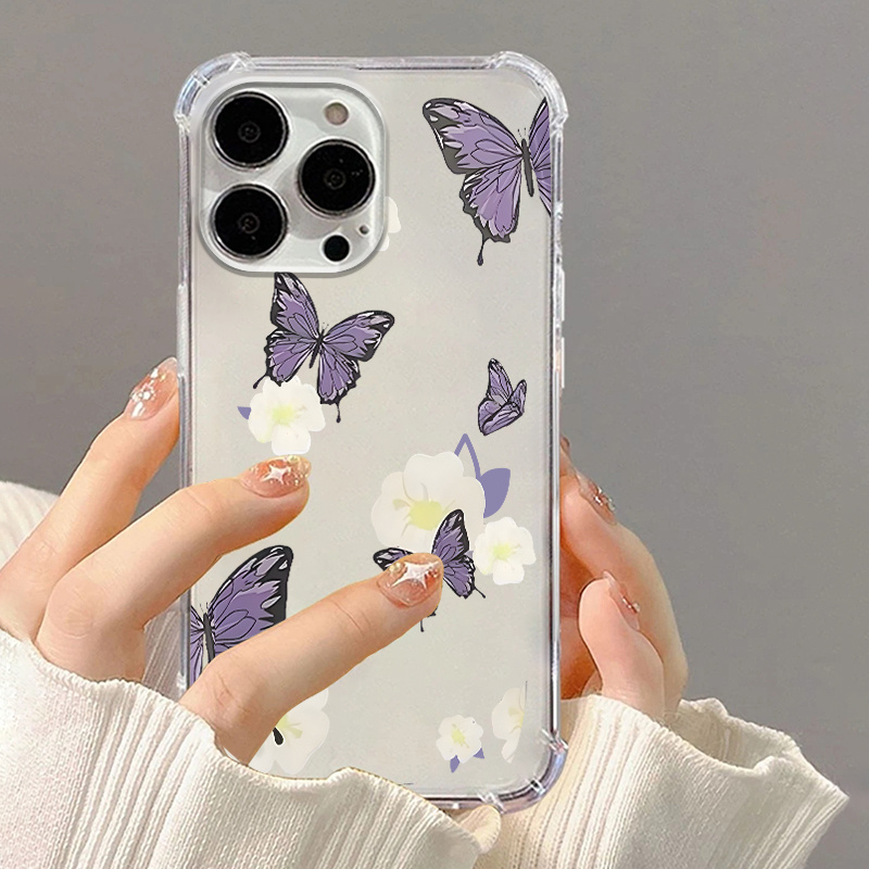 Funda Para iPhone 11 Pro Max-transparente Con Mariposas L