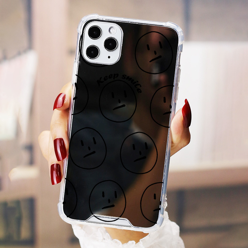 Jd2818 Cartoon Face Pattern Print Mirror Protective Temu