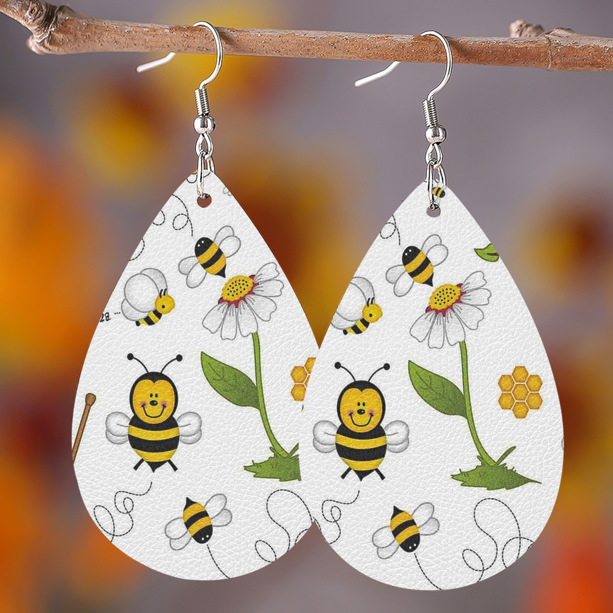 Fashion Bee Flower Honeycomb Earrings For Women And Girls As Birthday And  Christmas Gifts - Temu